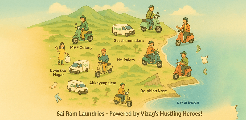 Powered by Vizag's Hustling Heroes (with scooters)